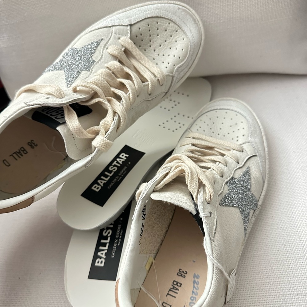 Golden Goose Women’s Ball star Swarovski crystal and Silver Star Sneakers 38 - Picture 8 of 9